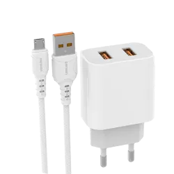 Chargeur Double Port USB Vers Micro USB - Denmen DC05V - 1M  - 3