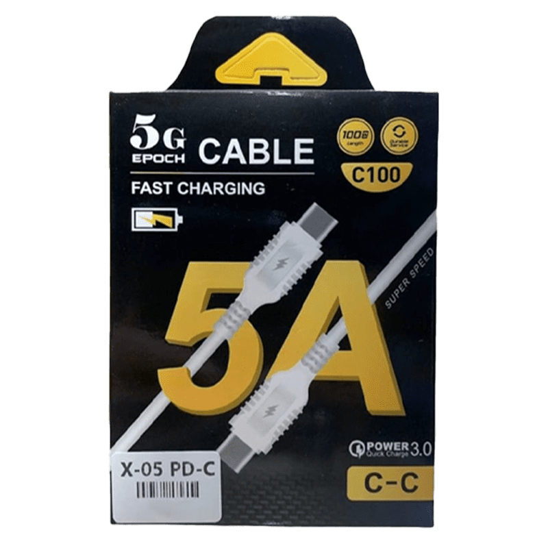 Câble De Charge C100 Type-C Vers Type-C - Blanc