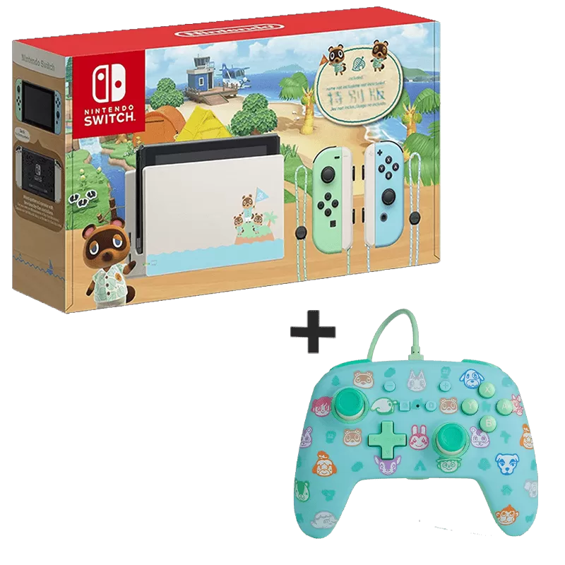 Pack Nintendo Switch Edition Animal Crossing + Manette Filaire