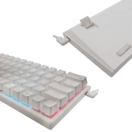 Clavier White Shark Wakizashi 60% RGB - Blue Switches - Blanc