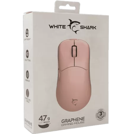 Souris Filaire White Shark Graphene - Rose