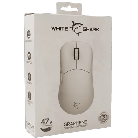 Souris Filaire White Shark Graphene - Blanc