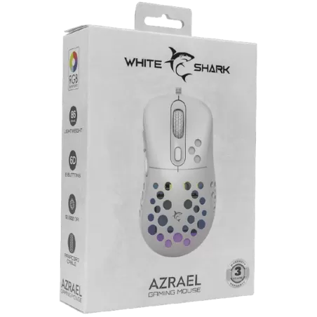 Souris Filaire White Shark Azrael - Blanc boite