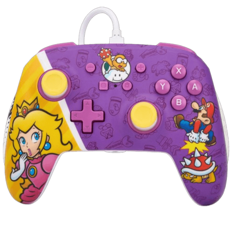 Manette Switch filaire - Super Mario Princess Peach Battle