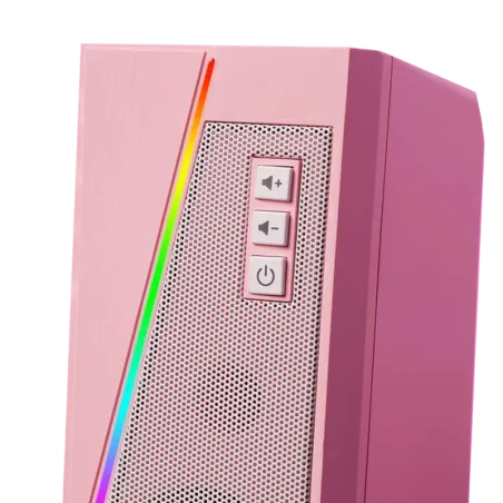 Haut Parleur Baffle Redragon ANVIL - Rose - ÉCLAIRAGE RVB À COMMANDE TACTILE
