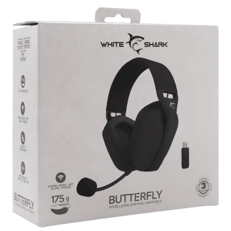 Casque Sans Fil Butterfly - White Shark - Noir