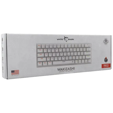 Clavier Wakizashi Red Switch - 60% - White Shark - Blanc