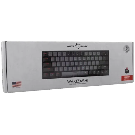 Clavier Wakizashi Red Switch - 60% - White Shark - Gris Clair
