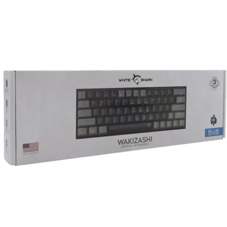 Clavier Wakizashi Blue Switch - 60% - White Shark - Gris