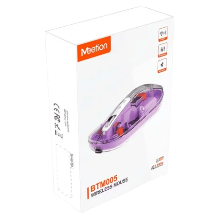 Souris sans fil rechargeable Meetion  MT- BTM005 - Violet - boite