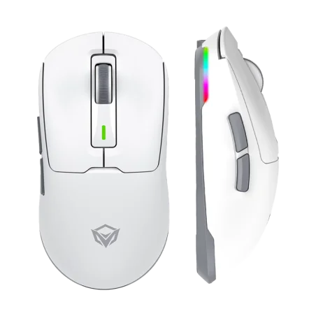 Souris de jeu sans fil tri-mode avec RVB Meetion - Air GW24 - Blanc