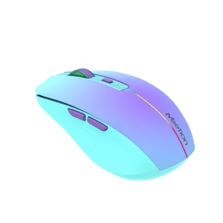 Souris Sans Fil 2,4 G et Bluetooth Meetion -BTM002- Bleu - Dimension: 102*64*35mm