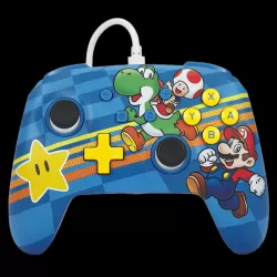 Manette Switch filaire PowerA - Mushroom Kingdom Friends, design Mario