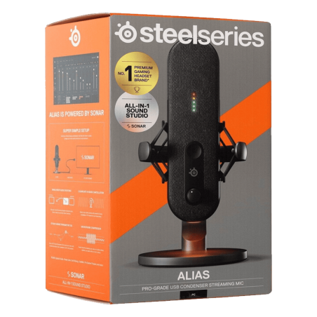 SteelSeries Alias – Micro à condensateur avec LED interactives et Sonar