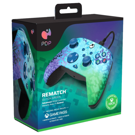 Manette Xbox Serie XS - PDP - Rematch Glitch Green boite