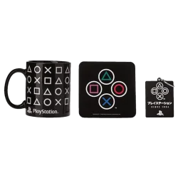 Coffret Cadeau Playstation - sous-verre playstation carré triangle rond croix