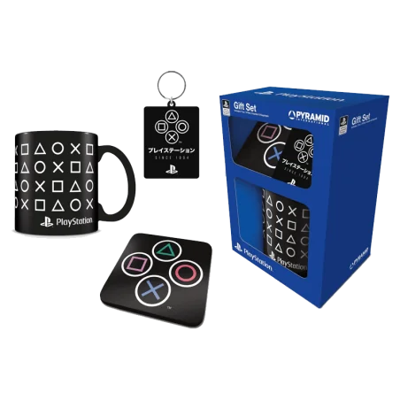 Coffret Cadeau Playstation : Mug, Sous- Tasse et Porte-clés