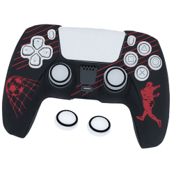coque rouge thème football pour ps5