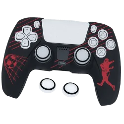 coque rouge thème football pour ps5