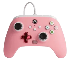 Manette Xbox Filaire Améliorée - PowerA - Rose - vue de face