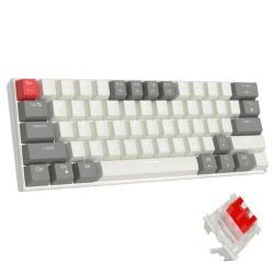 Clavier Magegee MK-Star61 RGB Blanc et Gris 60% - Switch Red