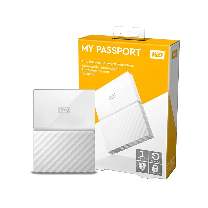 Disque dur externe WESTERN DIGITAL My Passport Ultra USB 3.0 - 1To blanc  Pas Cher 