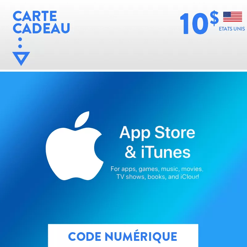 Vente Carte App Store & iTunes - Dollar - $ US - Apple