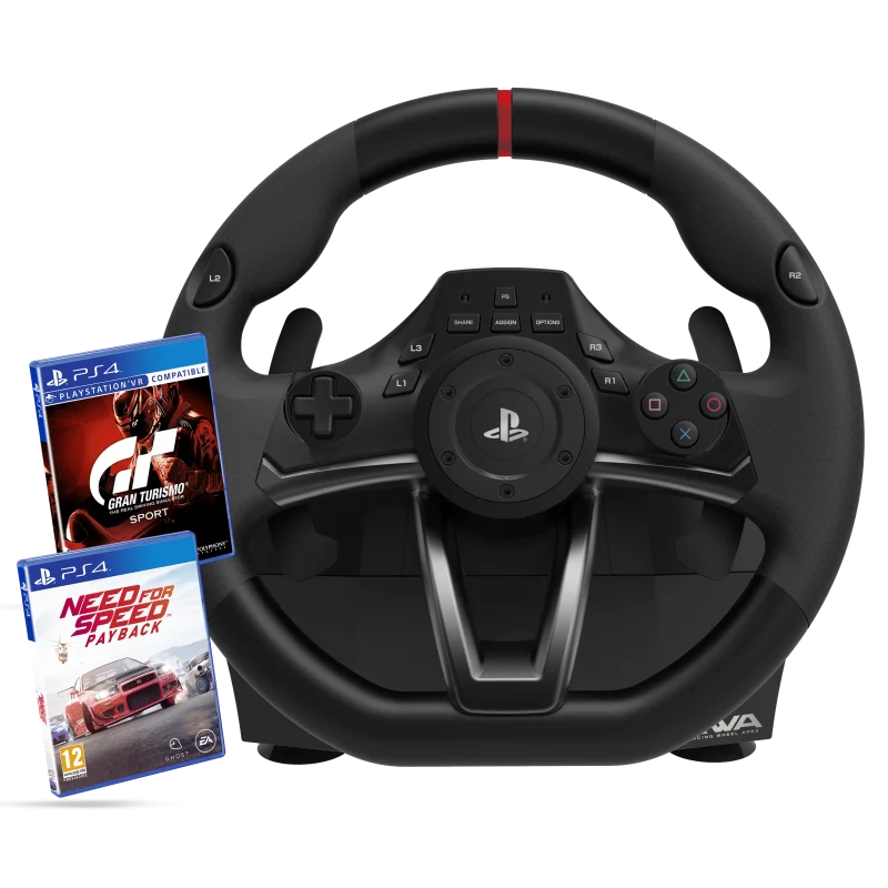 Volant de course Hori Apex Noir pour PS5 et PC - Volant gaming à