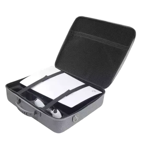 Valise PS5 Pour Console et 2 Manettes - Gris ouverte