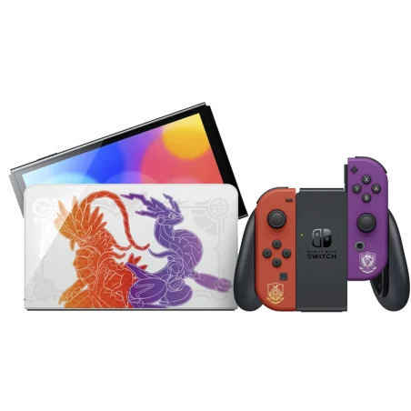 Nintendo Switch Oled Edition Pokémon Scarlet & Violet avec contrôleurs Joy-Con détachables et haut-parleurs améliorés
