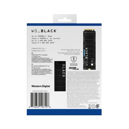Disque SSD NVMe - WD Black - Licence Officielle Playstation - 4