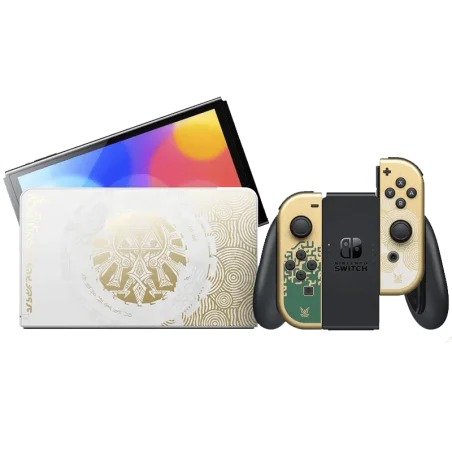 Console Nintendo Switch OLED édition spéciale The Legend of Zelda avec Joy-Con détachables et design exclusif