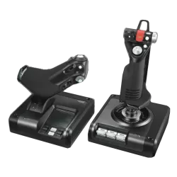Logitech X52 Pro HOTAS - Commande des gaz avec pièce métallique et joystick de simulation  - 1