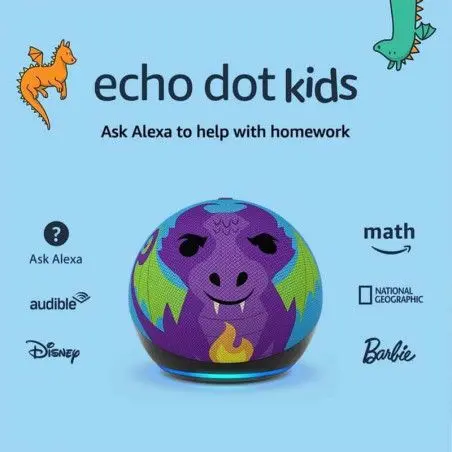 Baffle Amazon Echo Dot 5th Gén - Edition Kids  - CONTRÔLES PARENTAUX FACILES À UTILISER